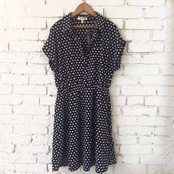 Monteau Dresses & Skirts - Montreau Navy Polka dot Retro Style Dress
